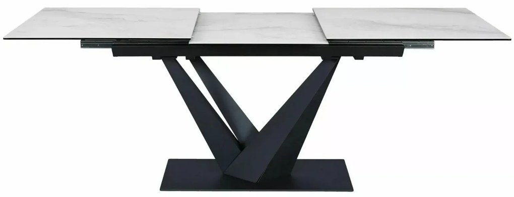 Stół rozkładany SORENTO CERAMIC 160(220)x90 biały/czarny mat SIGNAL