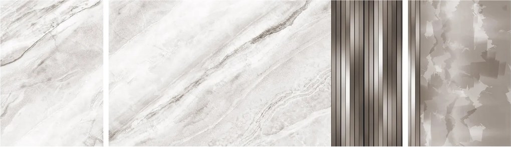 Obraz - Marmur ze srebrnymi liniami (170x50 cm)