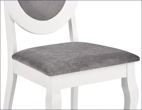 Białe stylowe krzesło drewniane medalion S3-P73
