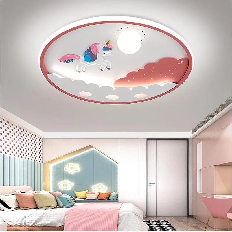 Brilagi - ściemnialna lampa sufitowa LED dla dzieci UNICORN LED/68W/230V 3000-6000K+pilot