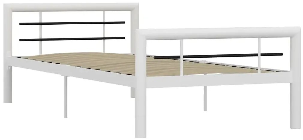 Białe metalowe łóżko jednoosobowe 90x200 cm - Sintra