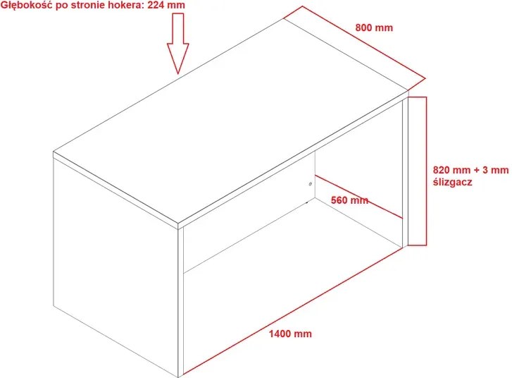 Wyspa kuchenna szary grafit D6-W42