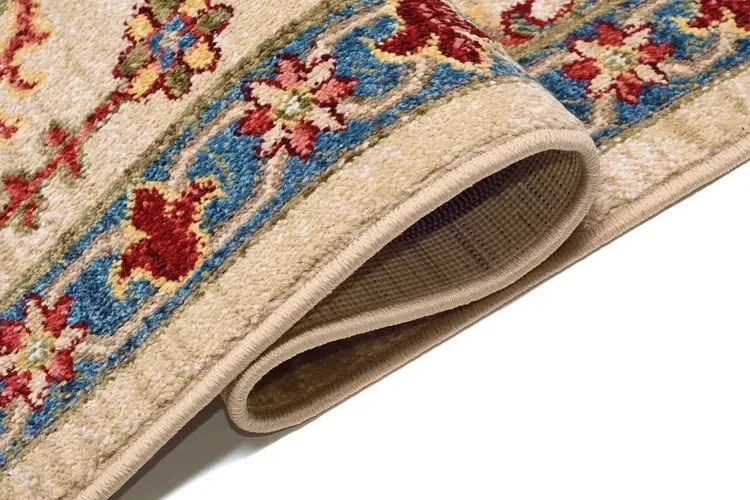 Prostokątny beżowy dywan w retro stylu A6-D14