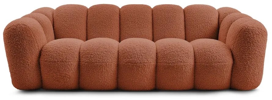 Ceglasta sofa z materiału bouclé 232 cm Hippolyte – Bobochic Paris