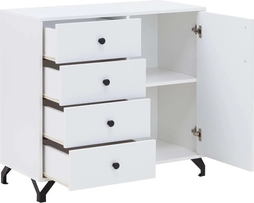 Komoda Anders 90 cm z szufladami - biały
