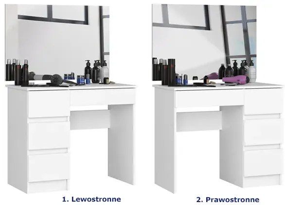 Biała toaletka kosmetyczna prawostronna G6-K18