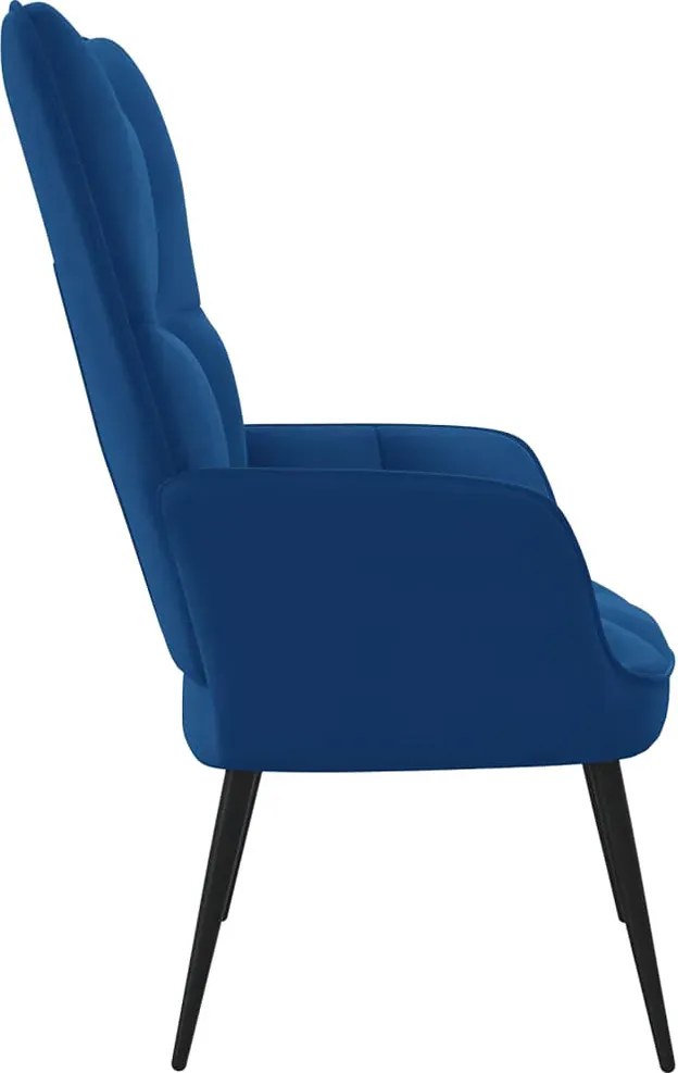 Niebieski pikowany fotel wypoczynkowy - Verria