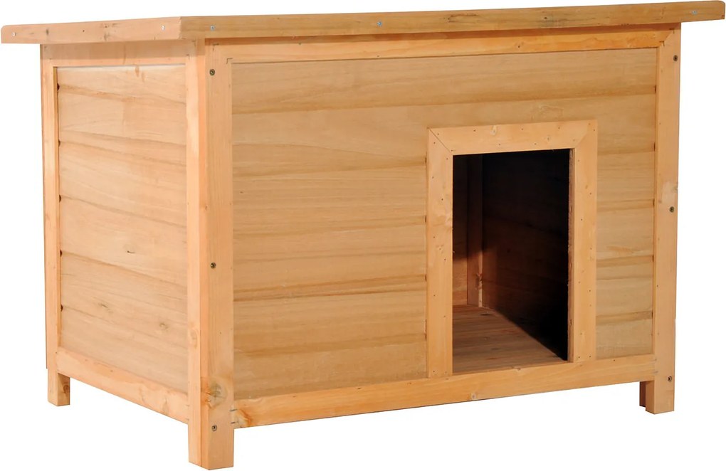 PawHut Buda dla psa Domek drewniany Legowisko Żółto-zielony 82x58x58cm Odporny na warunki atmosferyczne | Aosom PL