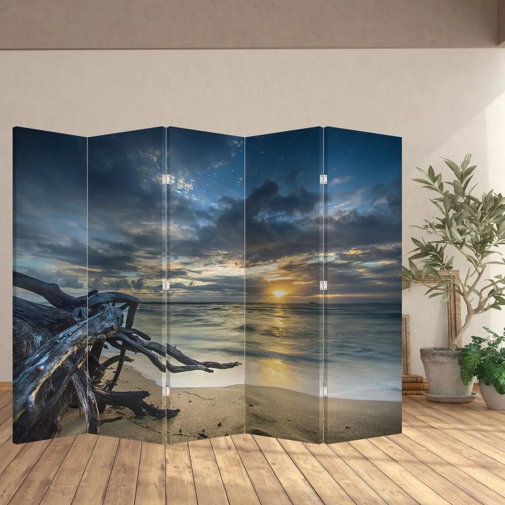 Parawan - Morze o zachodzie Słońca (210x170 cm)