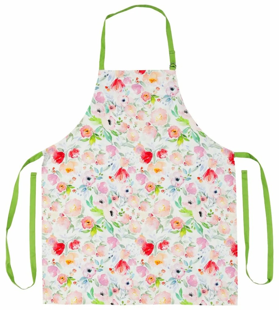 Fartuch kuchenny Peonies w różowych kolorach, 85 x 70 cm