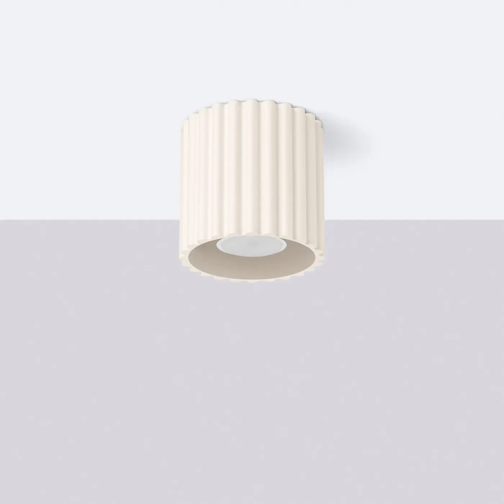 Plafon AURA 1 beżowy GU10 ryflowany SOLLUX  LIGHTING