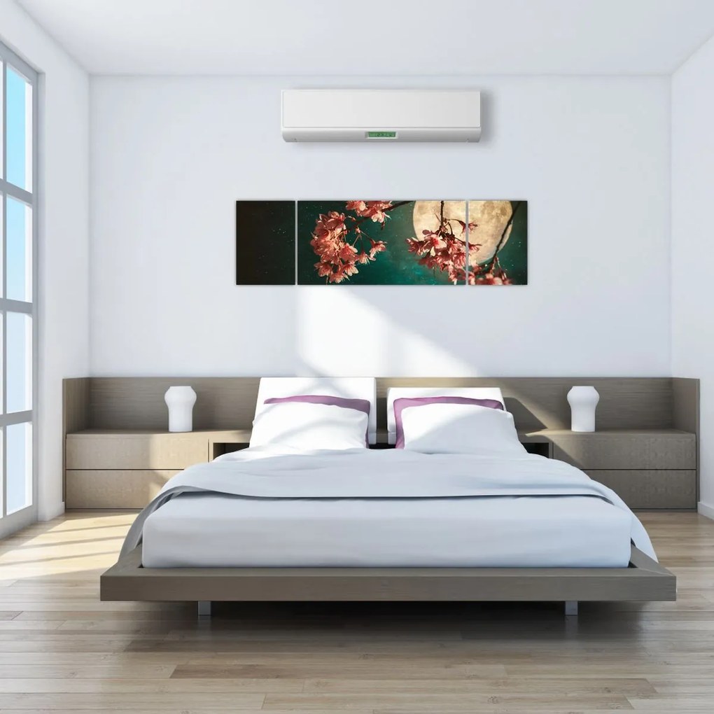 Obraz - Kwiat wiśni podczas pełni (170x50 cm)