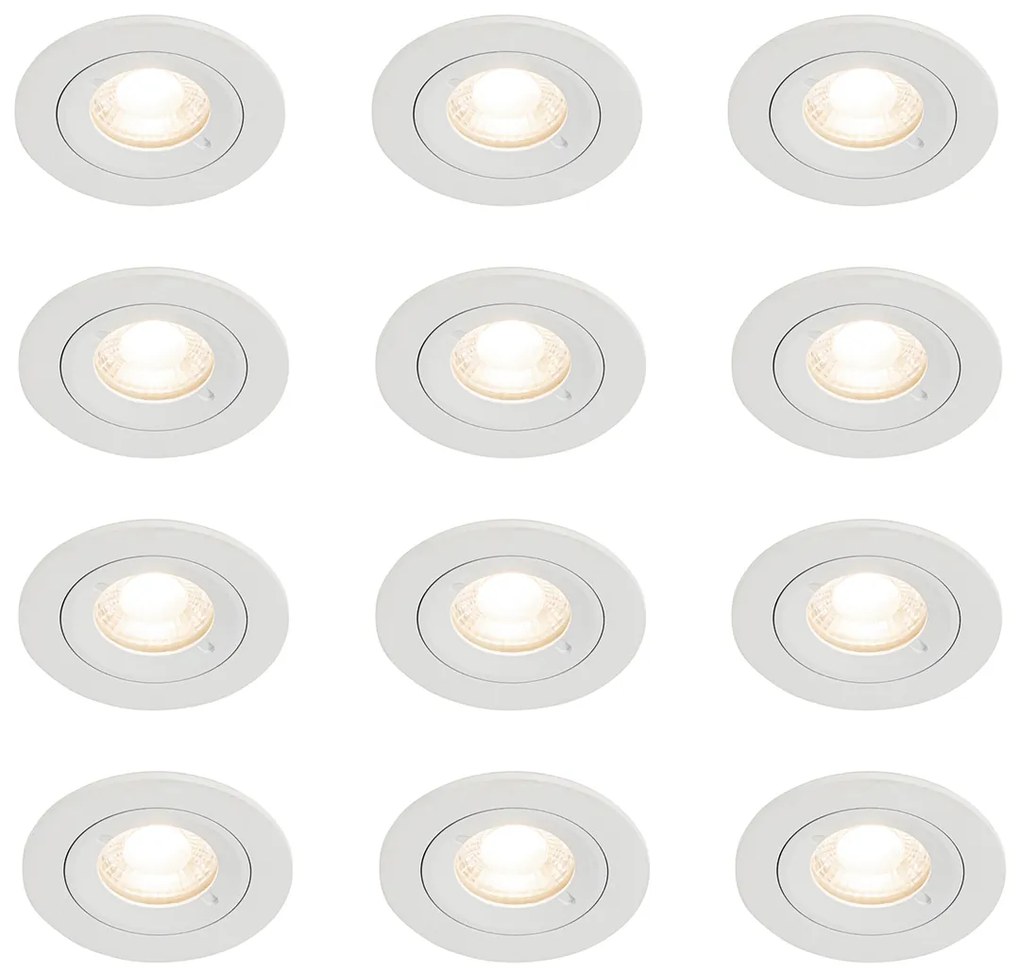 Zestaw 12 białych okrągłych opraw LED GU10 50 mm IP44 - Xena Nowoczesny Oswietlenie wewnetrzne