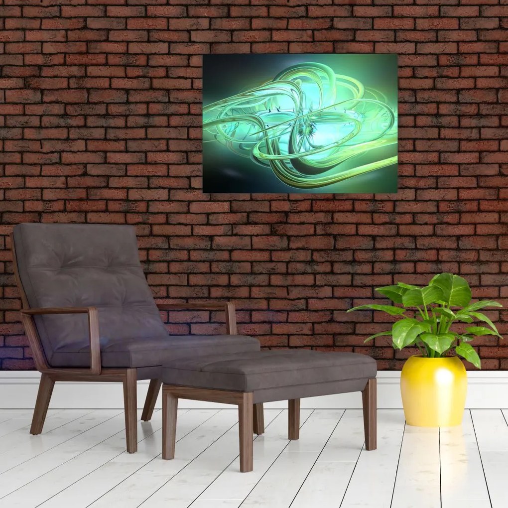 Obraz zielonej abstrakcji (70x50 cm)