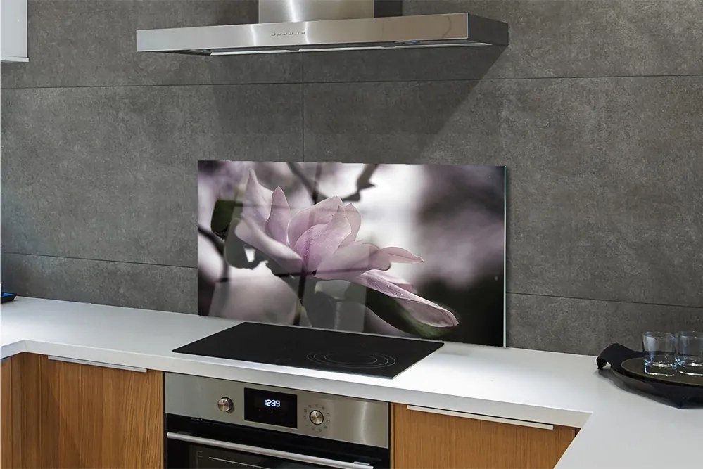Szklany Panel Kwiat Magnolii
