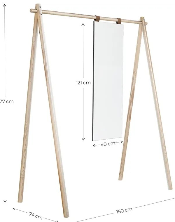 Brązowy wieszak na ubrania z drewna sosnowego Hongi – Karup Design