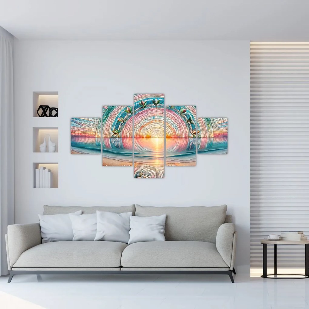 Obraz – Mozaika zachodzącego słońca (125x70 cm)