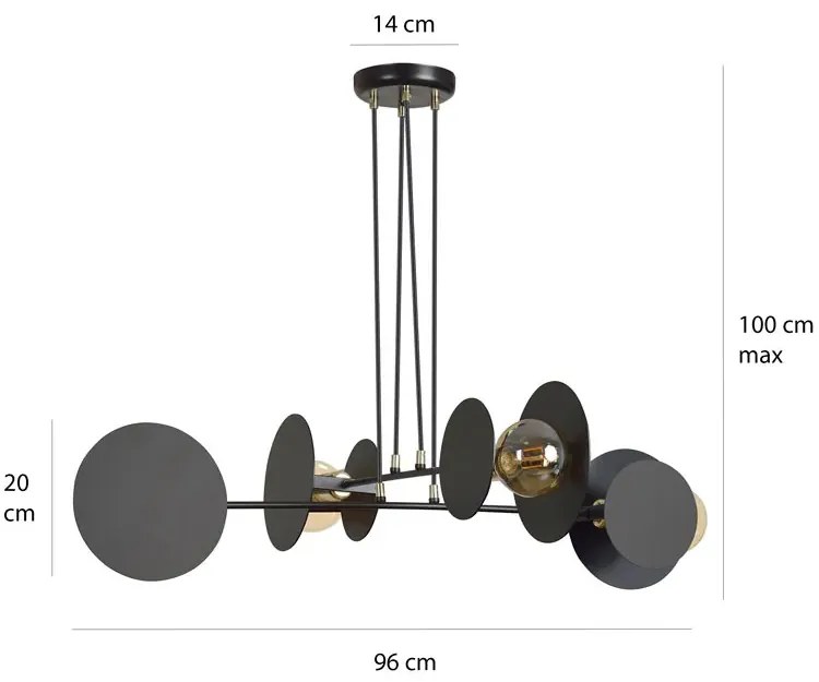 Czarna industrialna lampa wisząca - D027-Coriso