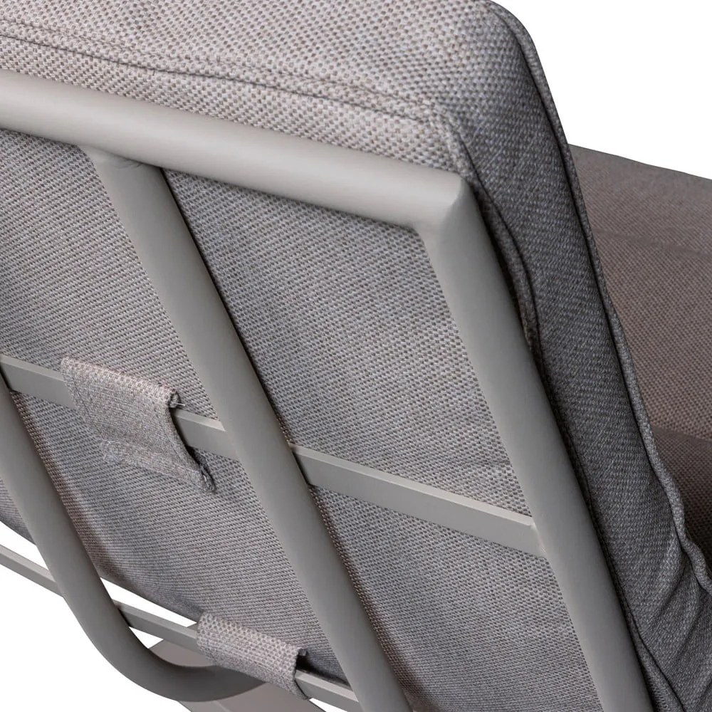 Szarobeżowy metalowy/tapicerowany fotel ogrodowy Coosa – WOOOD