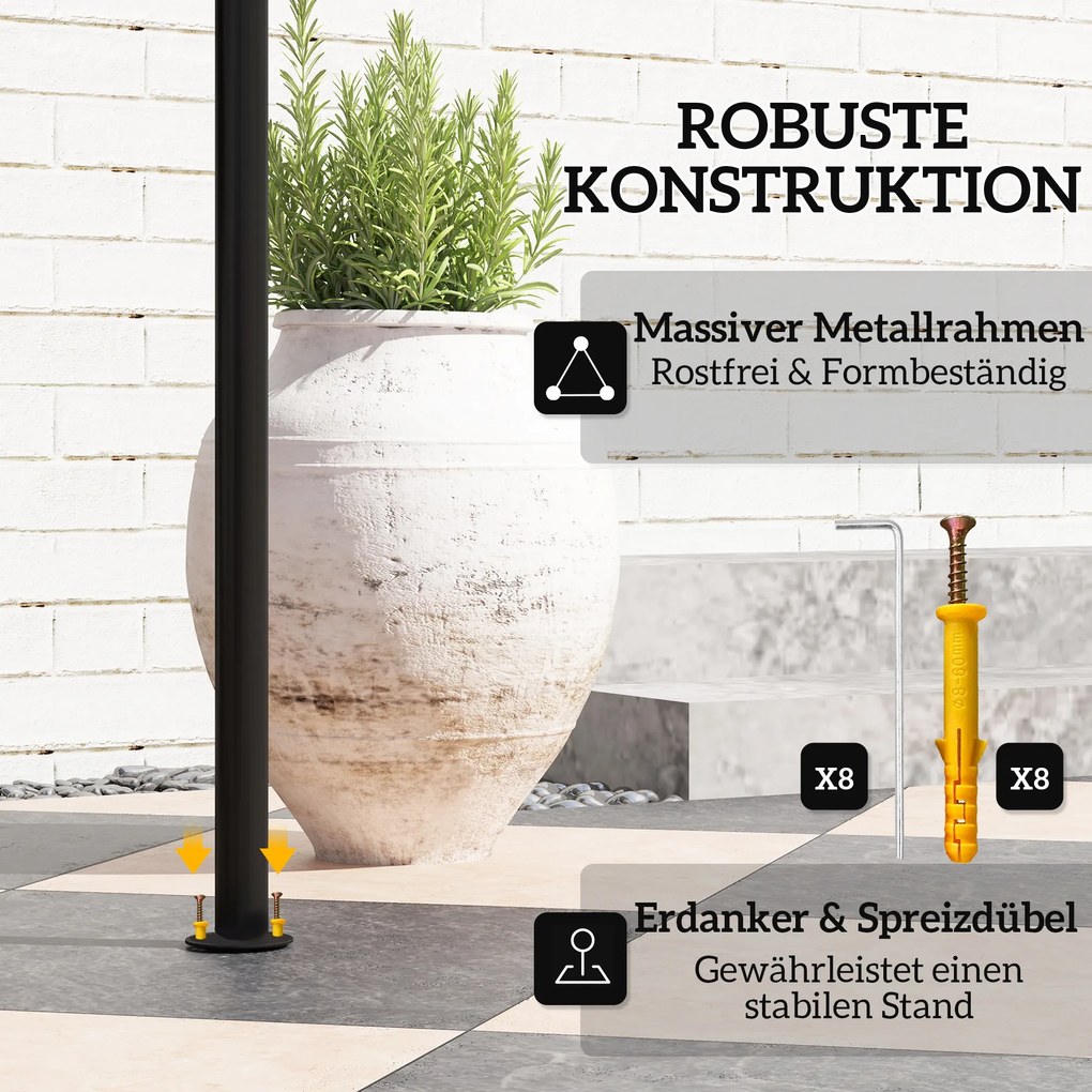 Outsunny Pawilon grillowy 242x149x248 cm wodoodporny, trudnopalny, pawilon ogrodowy z dwuwarstwowym dachem, beżowy | Aosom PL