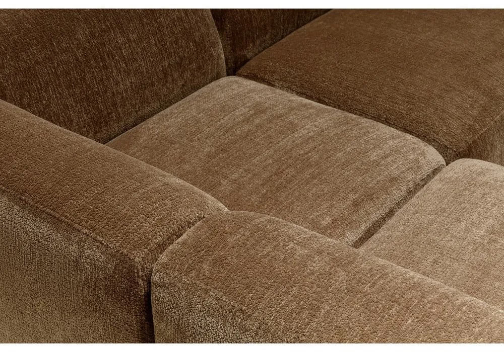 Brązowy aksamitny narożnik (lewostronny) Annie – Sits