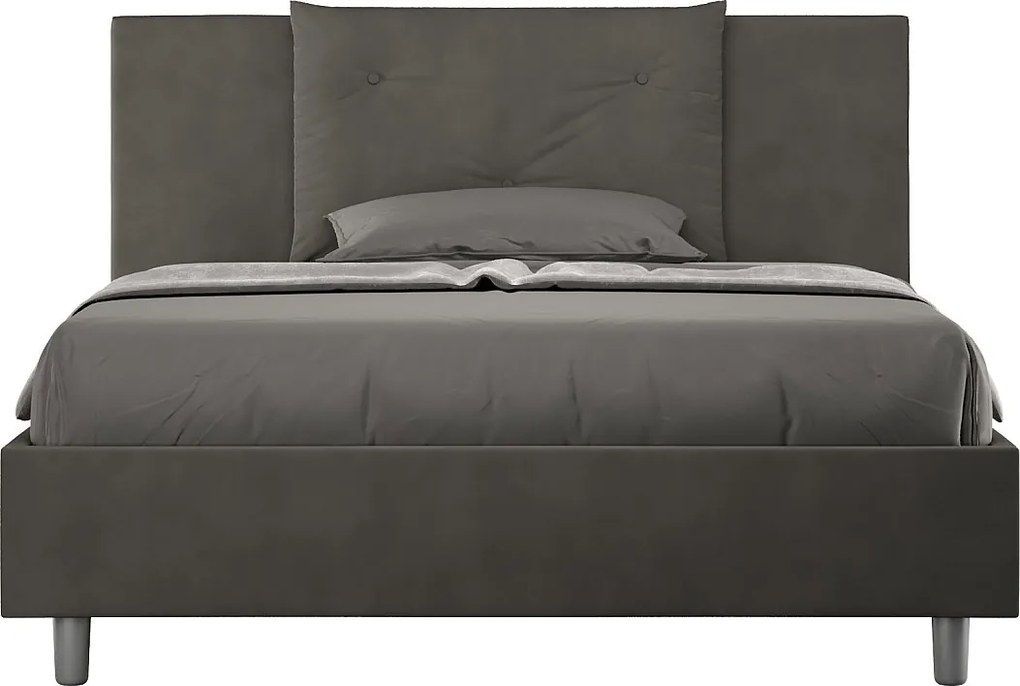 Łóżko bez stelaża tapicerowane 140x190 microfibra szary Appia