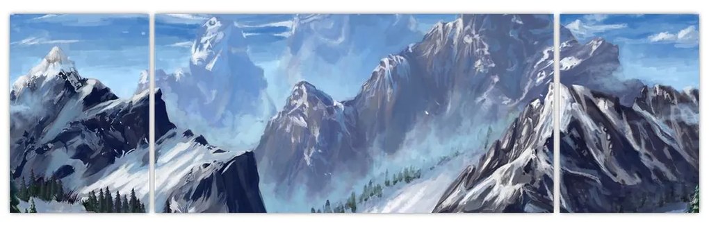 Obraz - Malowane góry (170x50 cm)