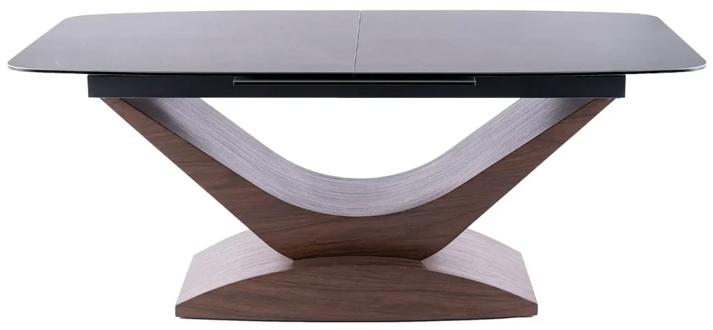 Stół rozkładany DOLCE CERAMIC 180(240)x95 szary marmur/orzech SIGNAL