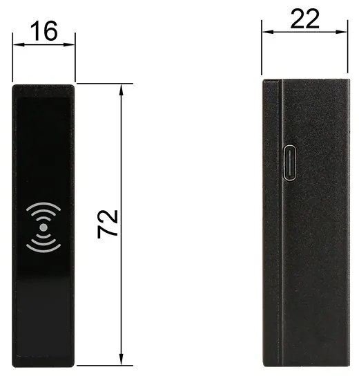 Zamek z czytnikiem kart RFID F131, aluminium, czarny