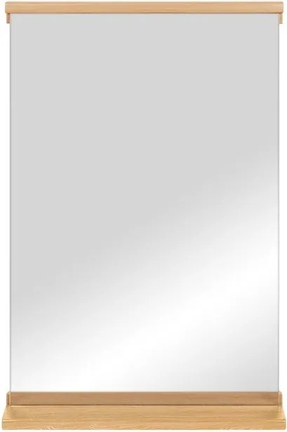 Lustro z półką z drewnianą ramą ścienne 50x75 cm Lun – noo.ma