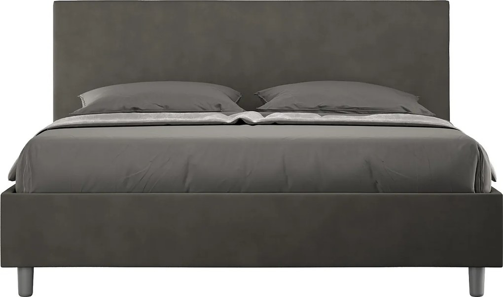 Łóżko wyposażone w stelaż z listwami tapicerowane 160x190 microfibra Szary Adele