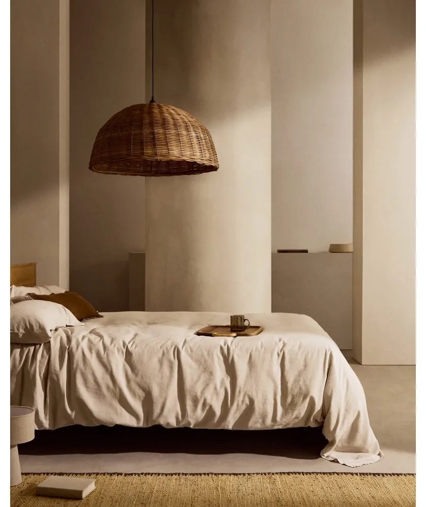 Szarobeżowa pościel jednoosobowa z mieszanki lnu 150x220 cm Simmel – Kave Home