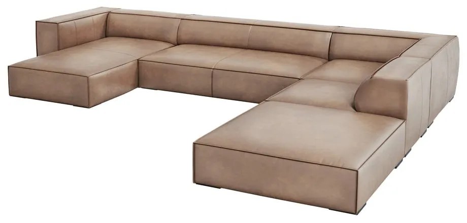 Jasnobrązowy skórzany narożnik (prawostronny) Madame – Windsor &amp; Co Sofas