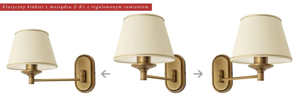 Kinkiet klasyczny z regulowanym ramieniem YZ-K1
