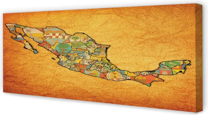 Duży obraz na płótnie Kolorowa Mapa Świata