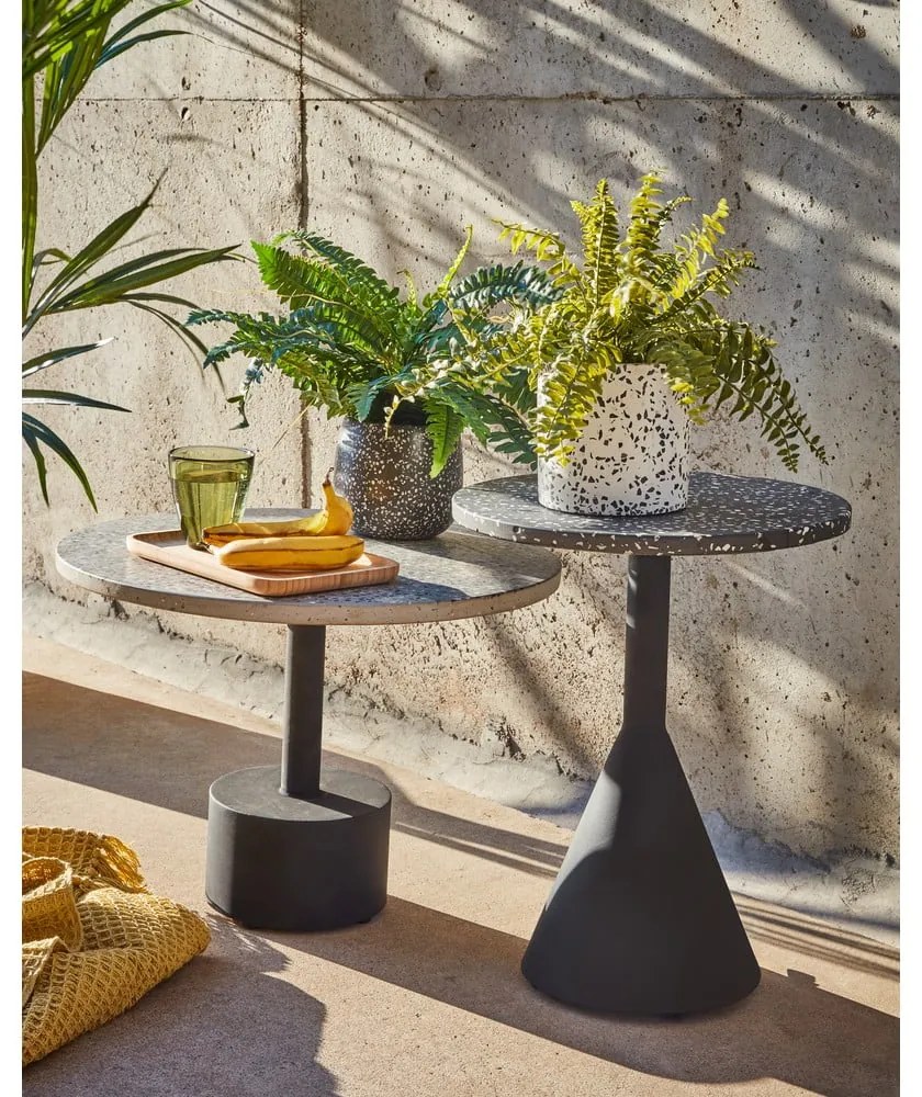 Okrągły stolik ogrodowy z blatem z terrazzo ø 40 cm Melano – Kave Home