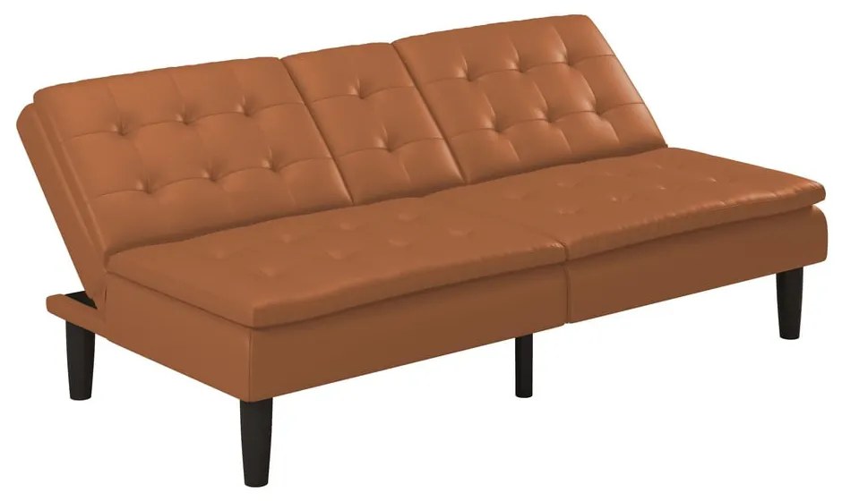 Koniakowa rozkładana sofa z imitacji skóry 191 cm Maine – Støraa