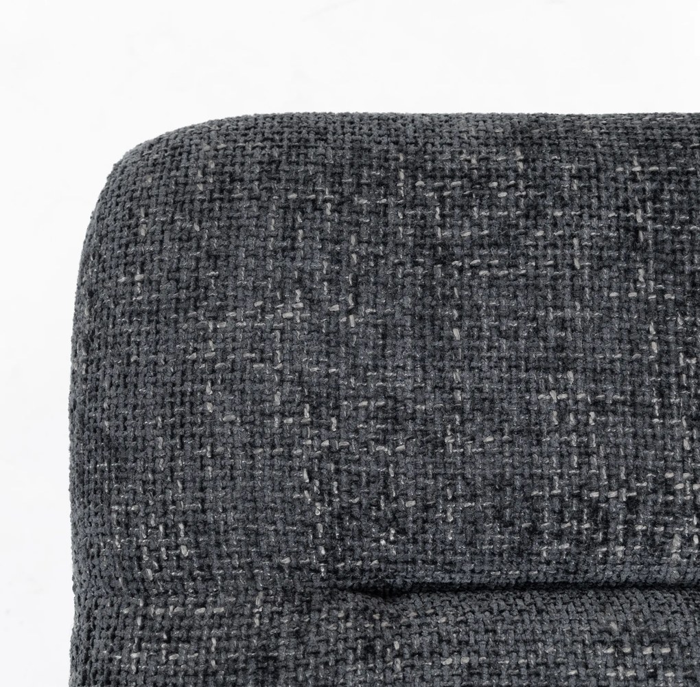 HOMCOM Taboret z miękkim siedziskiem, stalowe nogi, podnóżek z tkaniny chenille, 45 x 41 x 38 cm, ciemnoszary