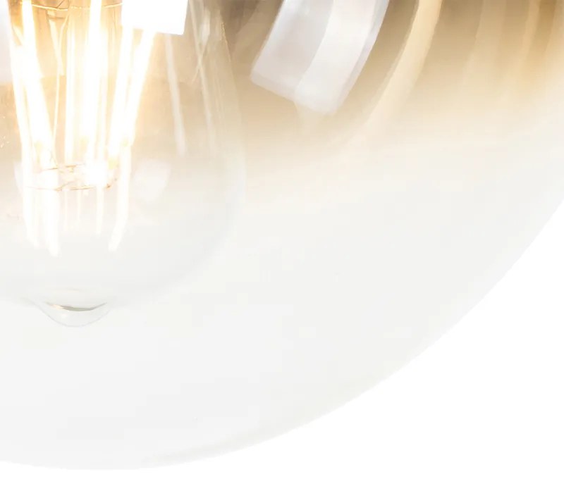 Lampa sufitowa art deco czarna ze złotym szkłem - Pallon