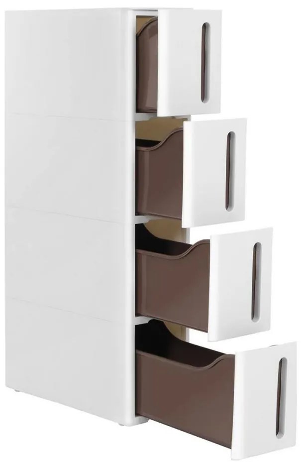 Regał półkowy MARGE biały/brązowy