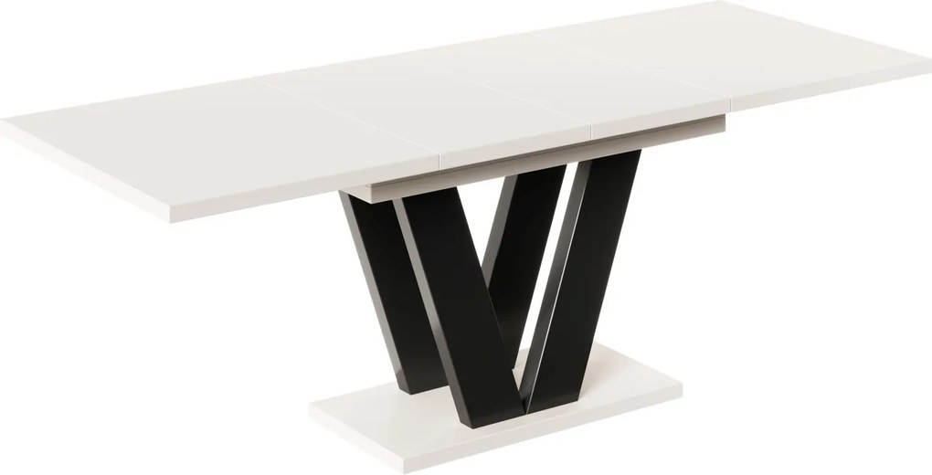Stół z podstawą w kształcie litery V Lara rozkładany od 130 do 210 kaszmir