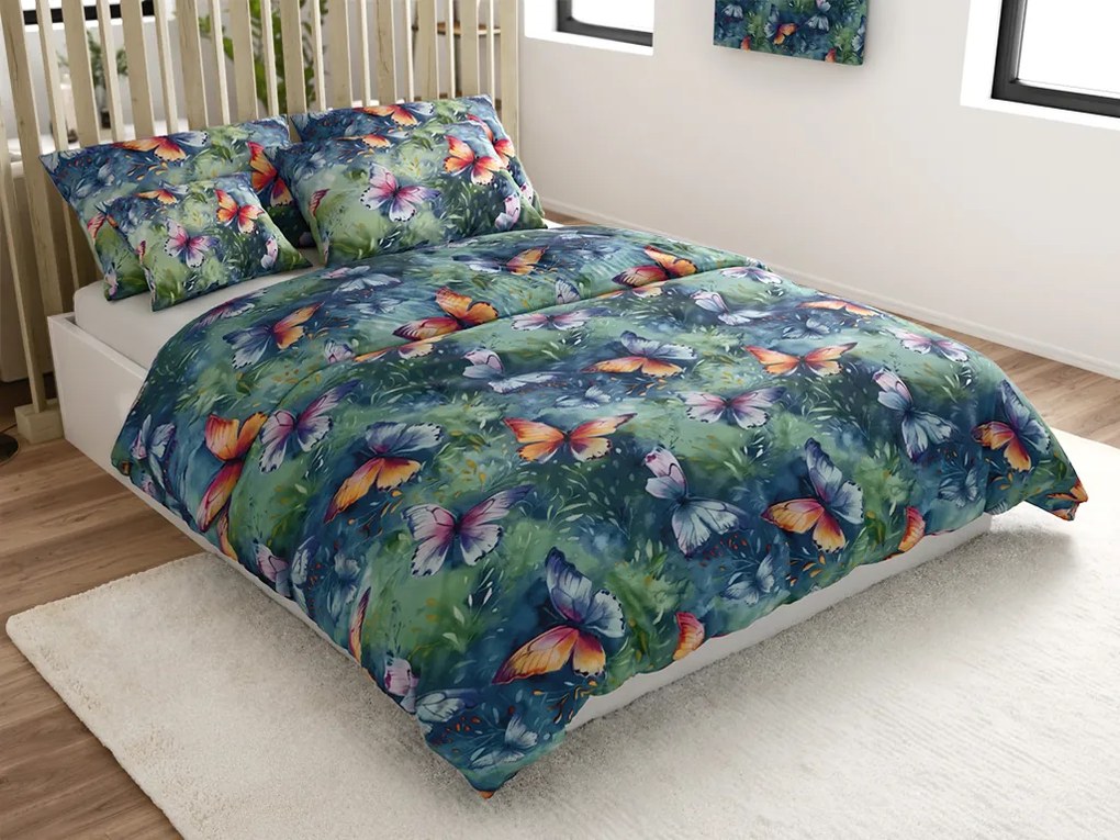 PrzytulneMieszkanie.pl PrzytulneMieszkanie.pl Pościel z mikrowłókna COLORFUL BUTTERFLY, kolorowa Rozmiar pościeli: 2 szt 70 x 90 cm | 200 x 220 cm