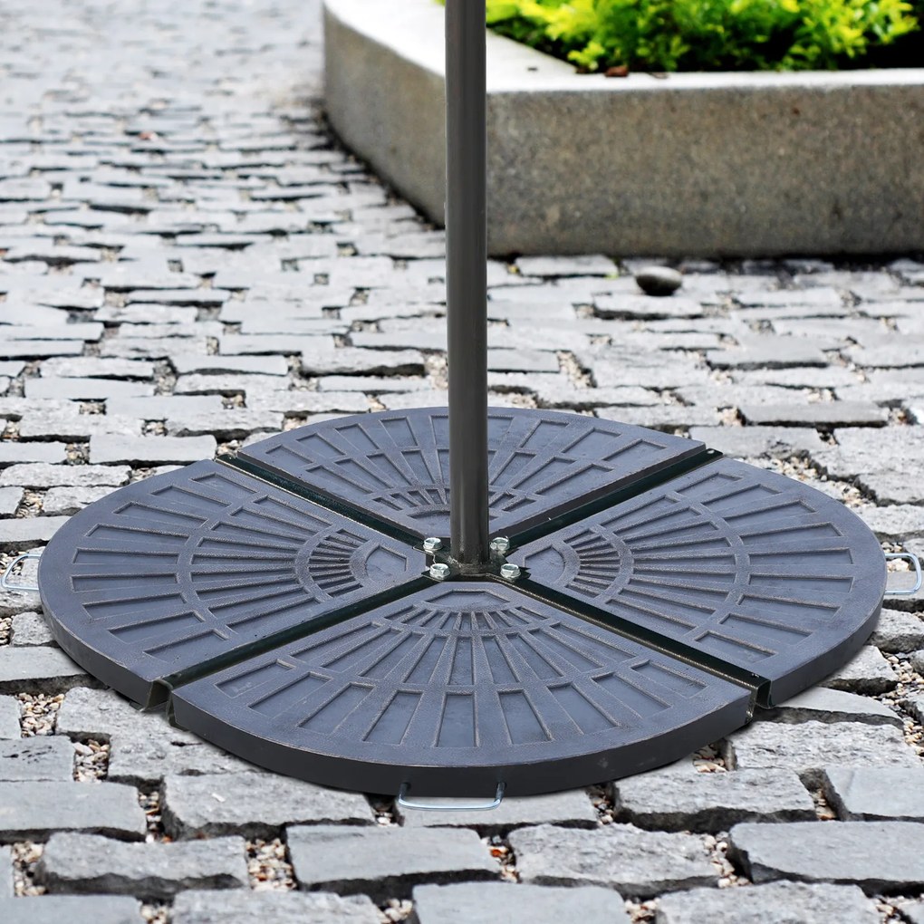 Outsunny Obciążniki do Parasoli Przeciwsłonecznych Półokrągłe Brąz 30kg 2 sztuki | Aosom PL