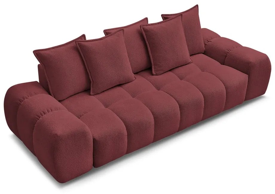 Bordowa sofa z tkaniny szenilowej 278 cm Everest – Bobochic Paris