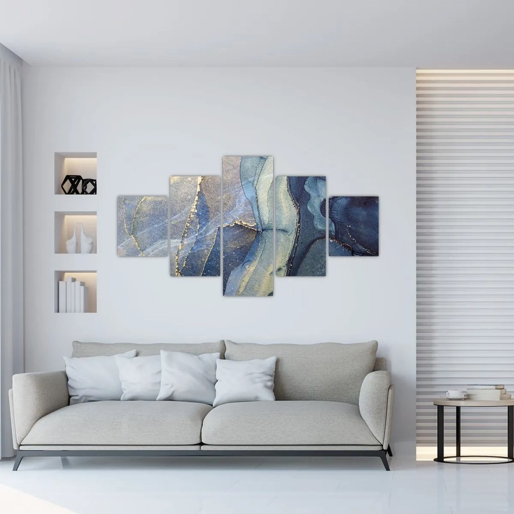 Obraz - Abstrakcja z użyciem tuszu alkoholowego (125x70 cm)