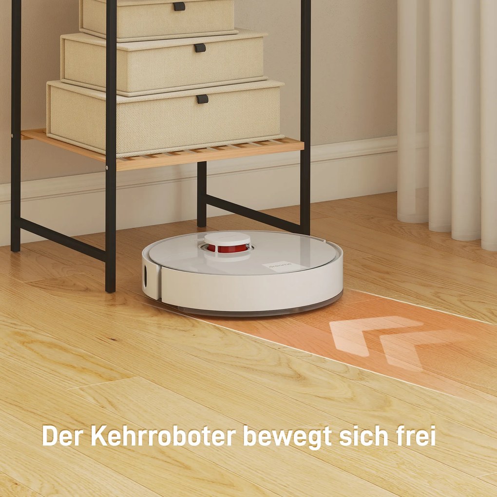 HOMCOM Regał stojący z bambusa i stali, 4 półki, 4-poziomowy regał na książki, 36,5 x 33 x 110 cm, naturalny | Aosom PL