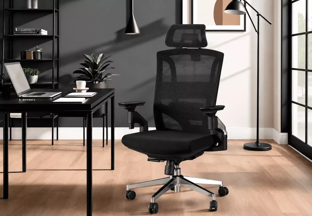 Dmiore – ergonomiczny fotel biurowy obrotowy z regulowanym zagłówkiem