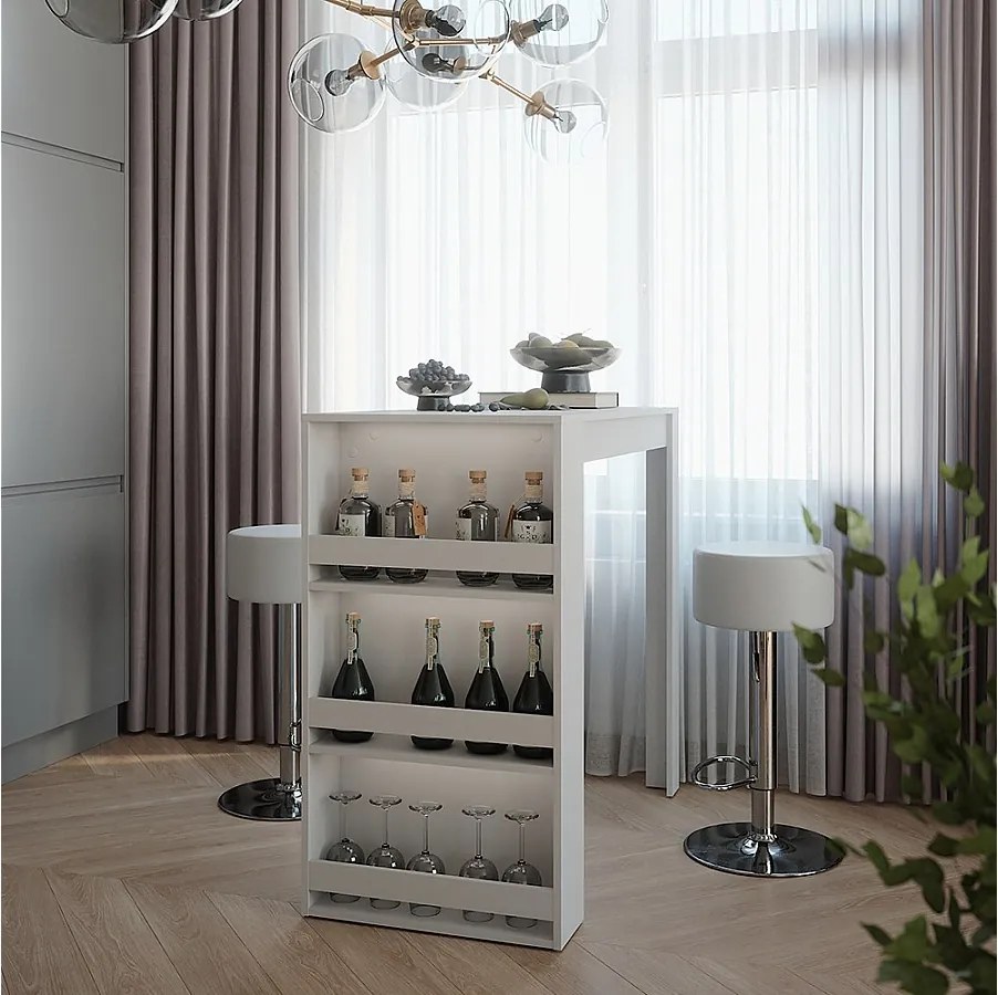 Zestaw stolików barowych biały 57x117x106 repose