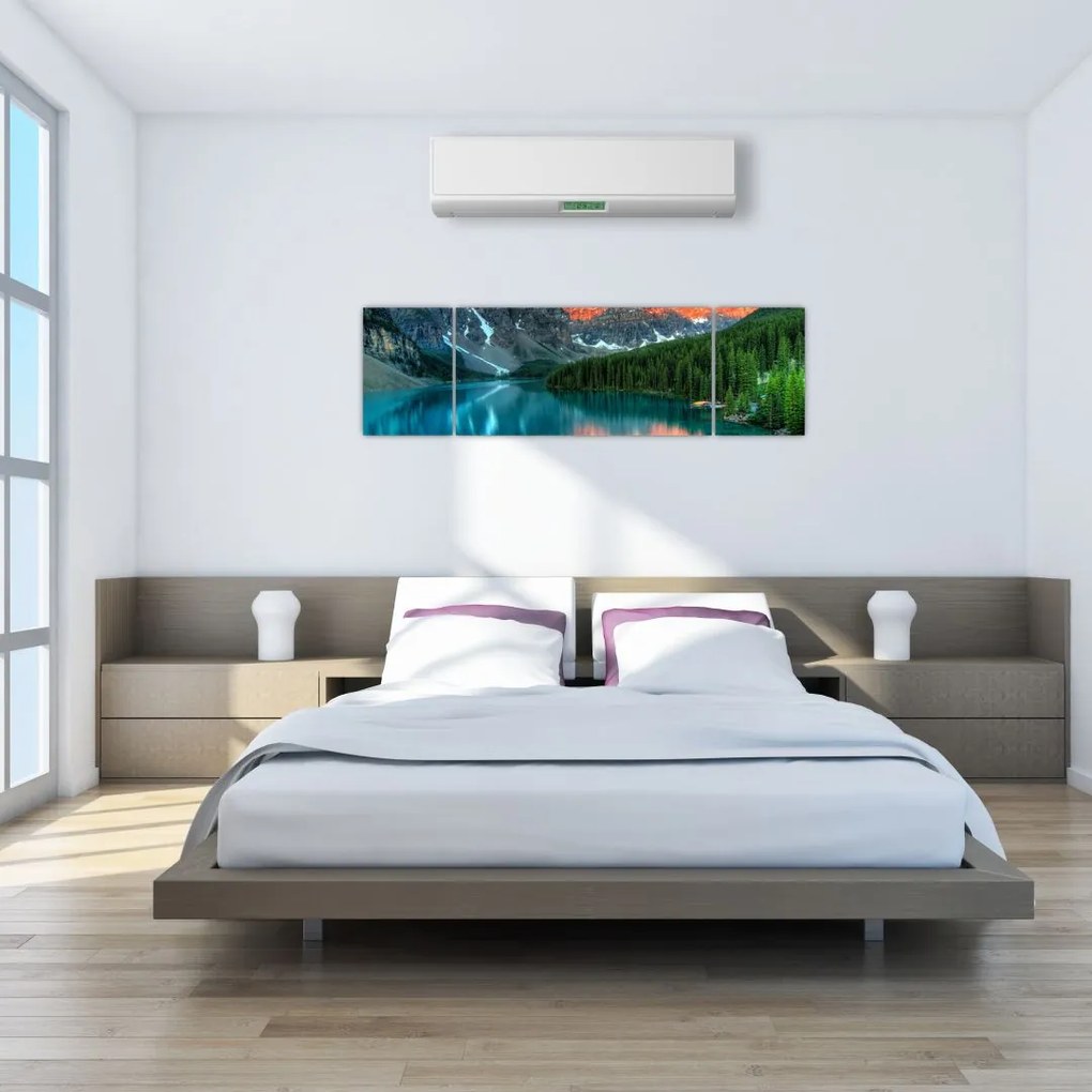 Obraz turkusowego jeziora (170x50 cm)