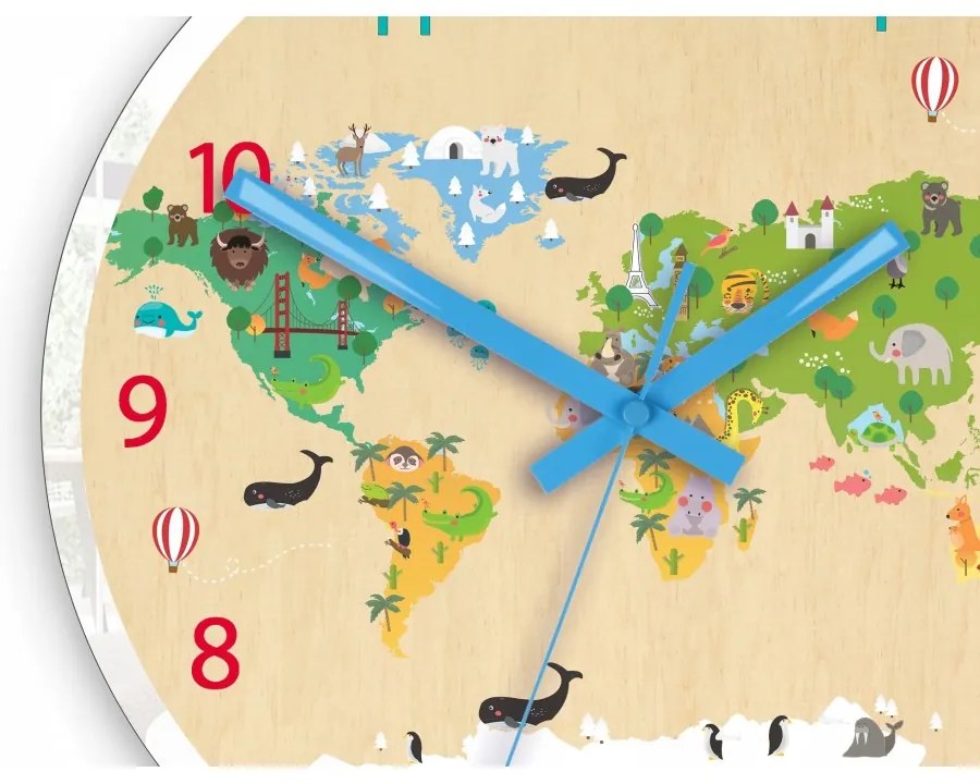 Zegar ścienny cichy do pokoju dziecięcego drewniany nowoczesny dekoracyjny